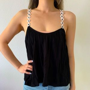 Black flowy top - size M-L - super flowy - perfect condition